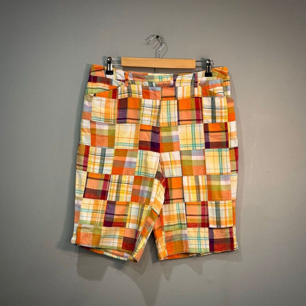 Orange Pendleton Cotton Madras Shorts Size 12 EUC